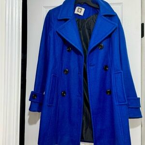 Women's Blue Double-Breasted Coat